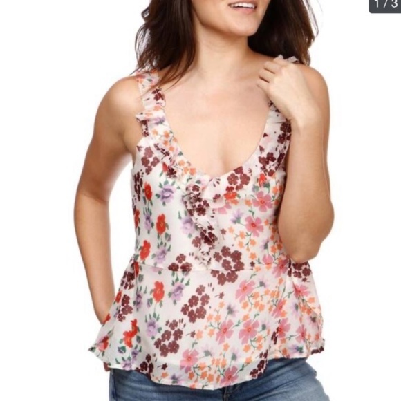 Lucky Brand Ruffle Floral Tank - Picture 1 of 5